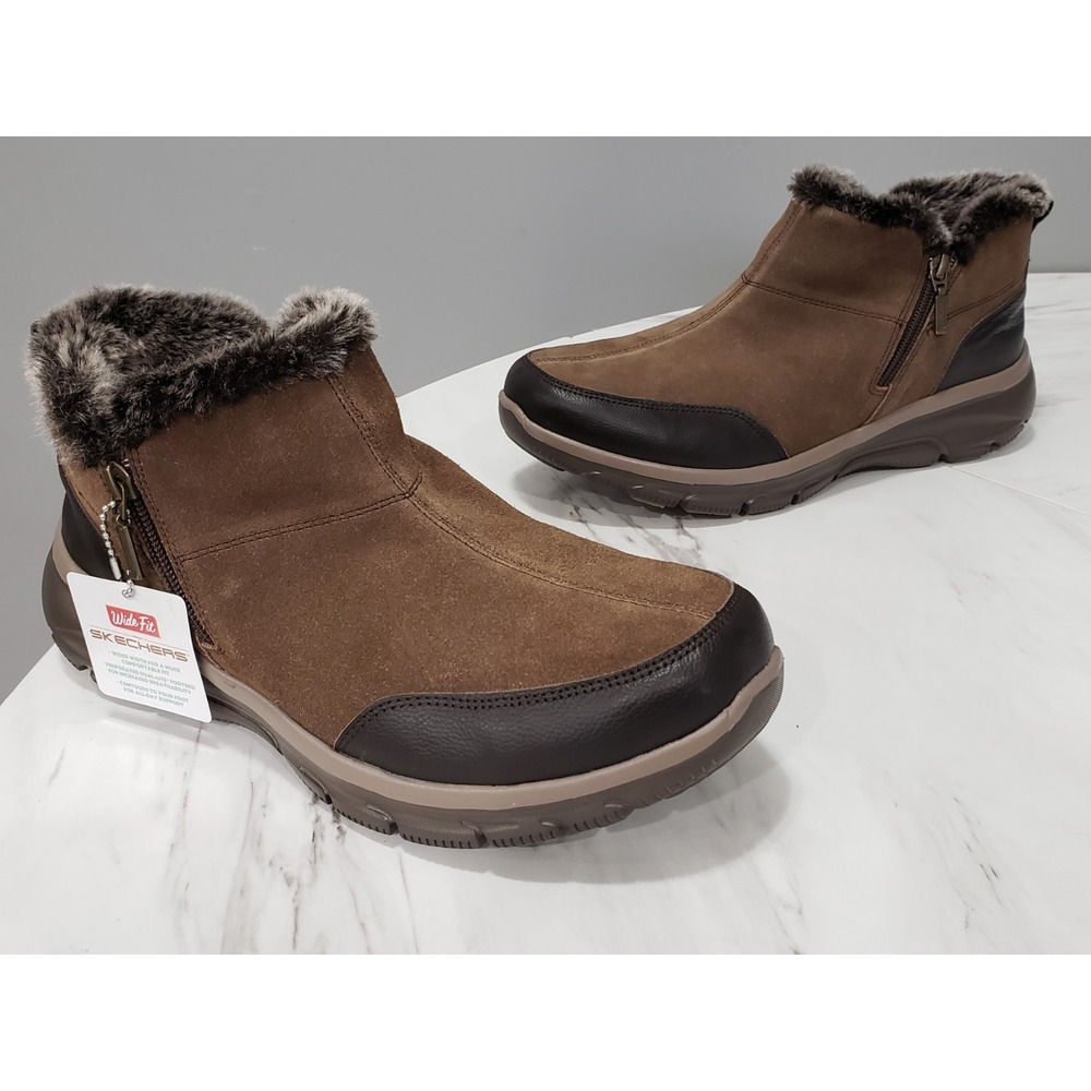 NEW SIZE 11 Skechers 49317 Women's Brown Easy Going Girl Crush Boots‎ Ankle